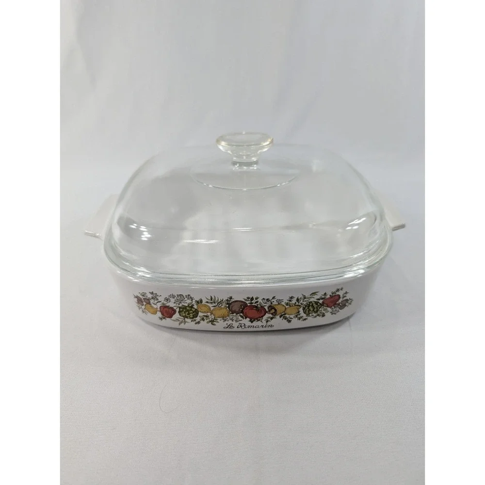 Corning Ware Le Romarin A-10-B Large Casserole Dish‎ 10x10x2 with Pyrex Lid